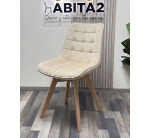 Pack 4 Sillas de Madera Acolchadas Toscana