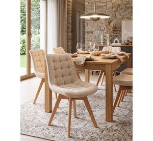 Pack 4 Sillas de Madera Acolchadas Toscana