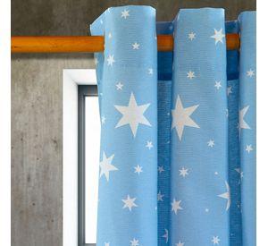 Cortina Lona Española Estrellas Azul cla