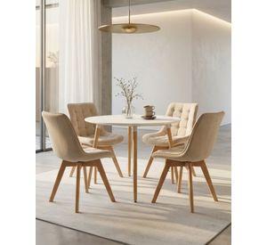 Pack 4 Sillas de Madera Acolchadas Toscana