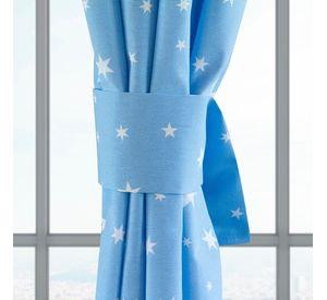 Cortina Lona Española Estrellas Azul cla