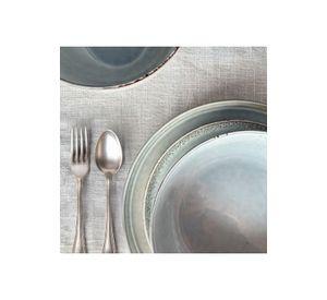 Set 6 Platos Redondo Ceramica 27 Cm Gris Linea Oslo