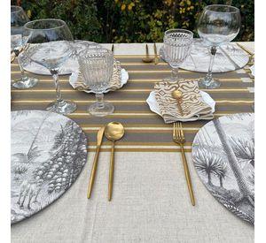 Mantel Ciro - 180 x 350 - Lino Poliester (10 a 12 puestos)