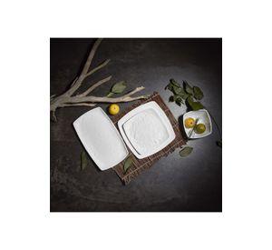 PLATO MELAMINA RECTANGULAR BLANCO 23.5 X 37 CM LINEA CARRE