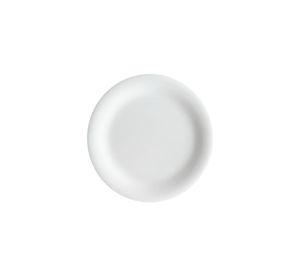 SET DE 6 PLATOS DE MELAMINA REDONDO BORDE ANCHO BLANCO 14 CM