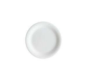 SET DE 6 PLATOS DE MELAMINA REDONDO BORDE ANCHO BLANCO 14 CM