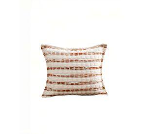 PACK DE 4 FUNDAS DE COJIN 45CMX45CM A RAYAS BEIGE CON BURDEO