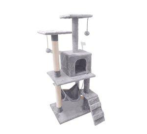 Rascador Torre Gato Arbol Trepador Terciopelo + Hamaca