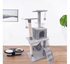 Rascador Torre Gato Arbol Trepador Terciopelo + Hamaca