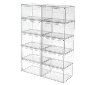 Pack 10 Organizadores De Zapatos Tipo Vitrina Transparente
