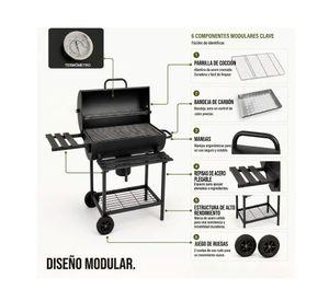Parrilla A Carb n M vil Con Term metro Acero Inoxidable