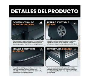 Parrilla A Carb n M vil Con Term metro Acero Inoxidable