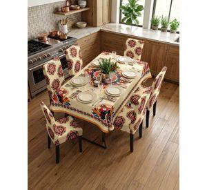 Juego De Mantel Antimanchas 140x220 + 6 Fundas De Silla 09