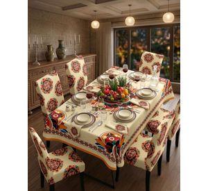 Juego De Mantel Antimanchas 140x220 + 6 Fundas De Silla 09