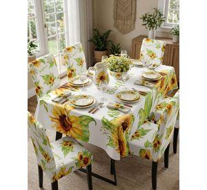 Juego De Mantel Antimanchas 140x220 + 6 Fundas De Silla 01