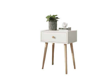 Velador con cajón 40x30x55cm blanco