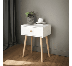 Velador con cajón 40x30x55cm blanco