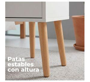 Velador Mesa de Noche con Cajón y Compartimento
