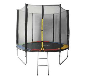 Cama elástica Norplat con escalera 2,44 m negra y multicolor