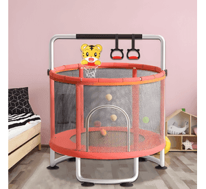 Cama elástica Yep Home con barra y juguetes 150 cm roja