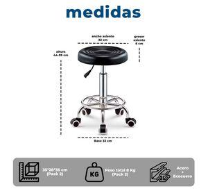 Pack 2 Taburete Profesional Regulable con Ruedas