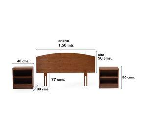 Cama Europea New Top Colchon Resortes 23 Cm 2 Plazas Tela Velvet Palo Rosa + Maderas Atlas