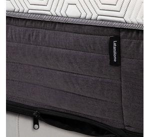 Cama Europea New Top Colchon Resortes 23 Cm 2 Plazas Tela Velvet Verde + Maderas Orion