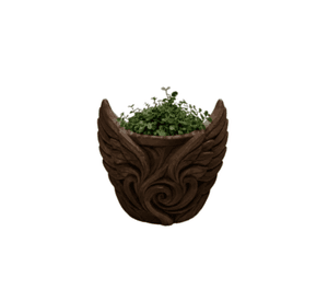 Macetero Decorativo Hogar- Forma Alas 9 cm Marrones