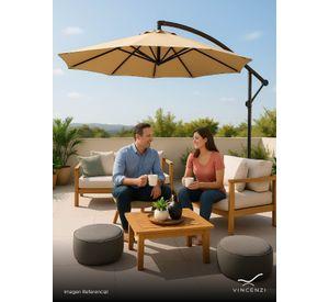 Quitasol sombrilla lateral terraza 3x3 sin base Khaki
