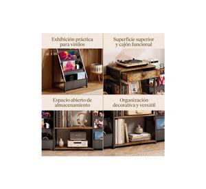 Estante Biblioteca Multiuso Para Vinilos Y Tocadisco Vintage Marrón ZWJ006B-R