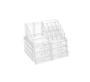 Organizador Cosméticos Acrílico 3 Cajones Maquillaje Transparente