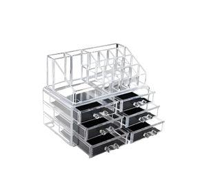 Organizador Cosméticos Acrílico 3 Cajones Maquillaje Transparente