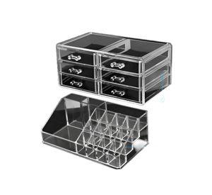 Organizador Cosméticos Acrílico 3 Cajones Maquillaje Transparente