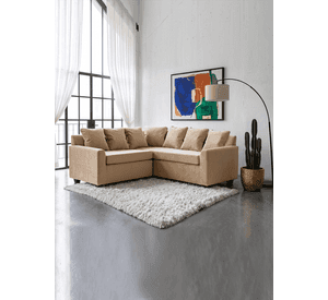 Seccional Lucca 3 Cuerpos Tela Velvet Beige