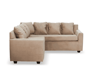 Seccional Lucca 3 Cuerpos Tela Velvet Beige