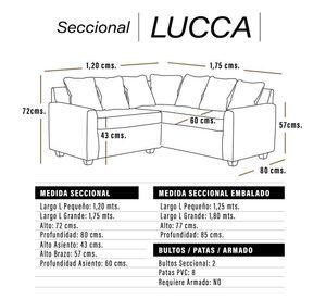 Seccional Lucca 3 Cuerpos Tela Velvet Beige