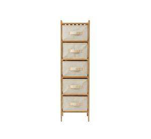 Cajonera Organizador Multiuso 5 Cajones Tela Madera