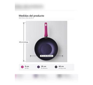 Wok Antiadherente Vitta Cherry 28cm Aluminio Forjado