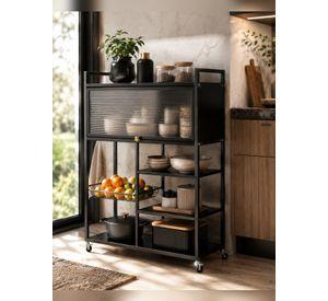 Estante Organizador Multiuso de Cocina con Gabinete y Ruedas
