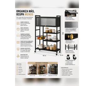 Estante Organizador Multiuso de Cocina con Gabinete y Ruedas