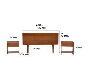 Cama Europea New Top Colchon Resortes 23 Cm 2 Plazas Tela Velvet Burdeo + Maderas Orion