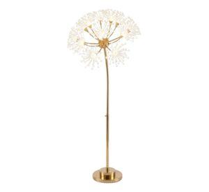Lampara Pie Diseño Diente León Cristales Decorativa ALJ