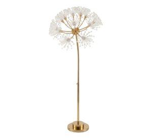 Lampara Pie Diseño Diente León Cristales Decorativa ALJ