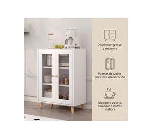 Aparador Buffet De Cocina Comedor Puerta De Vidrio 60cm ZWG0216W