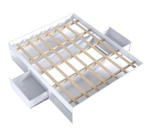 Cama Multifuncional pets 2 plazas blanco + cajones y nicho de mascotas integrado