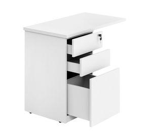 Lateral con cajonera escritorio Space 50x90 cm blanco