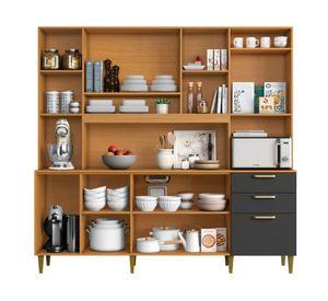 Mueble de cocina Mega cinamomo grafito 200x208x45 cm
