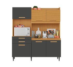 Mueble de cocina Selana cinamomo grafito 194x182x39.5 cm