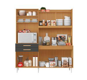Mueble de cocina Selana cinamomo grafito 194x182x39.5 cm