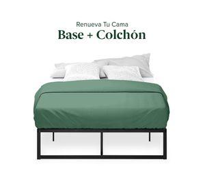 Cama Abel Zinus Colchón Espuma 2 Plazas Long 25cms